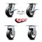 Service Caster 6 Inch Rubber on Aluminum Caster Brakes/Swivel Locks and 2 Rigid SCC, 2PK SCC-35S620-RAB-SLB-BSL-2-R-2 - alternate 7